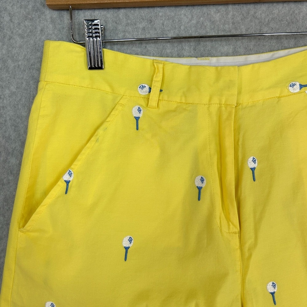 Lilly Pulitzer Golf Tee Embroidered Yellow Shorts Vintage 90s Prep Womens Sz 6 - Picture 2 of 11